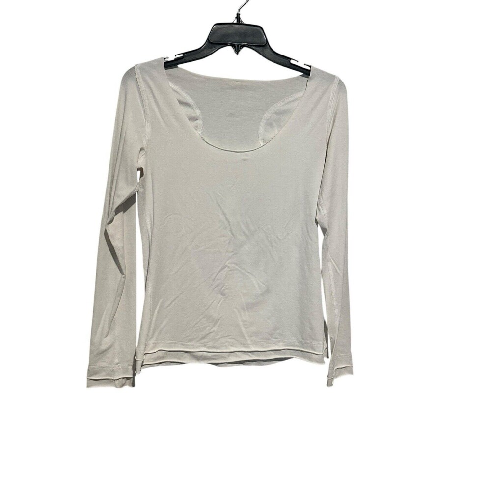 Lululemon Athletic Shirt Womens ~8 White Medium Long Sleeve Casual Scoop #MN5-1